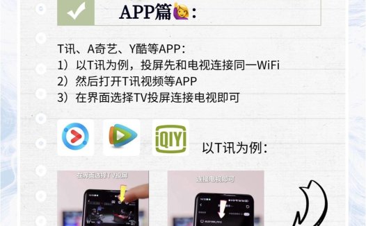 腾讯视频/爱奇艺/优酷APP电视投屏教程-APP篇
